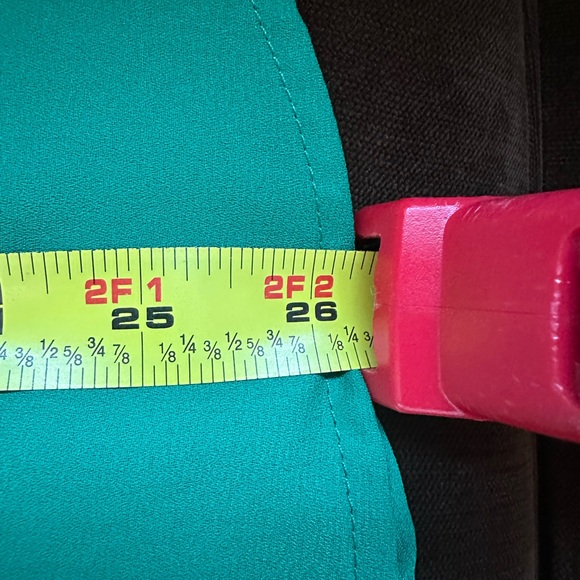 Pleione Kelly Green V Neck Elastic Sleeves Pleated In Front & Back. Sz XL. - Picture 11 of 13